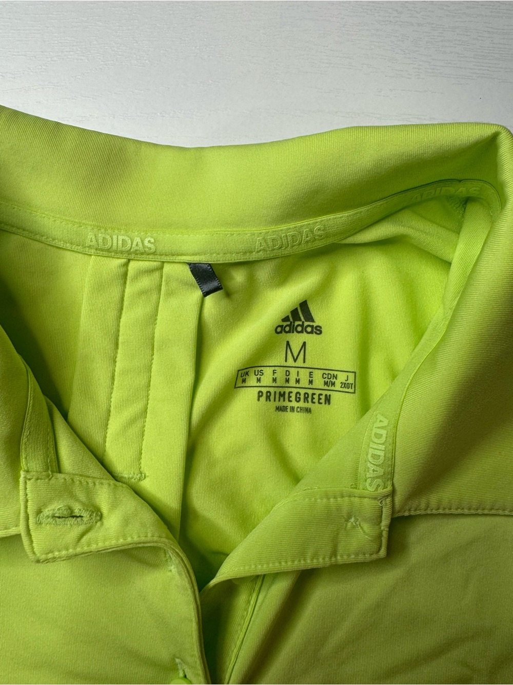 Adidas Neon Lime Green Polo Shirt Women's Size M - Picture 4 of 9